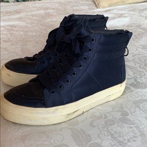 AUTHENTIC STEVE MADDEN SATIN BLUE HIGHTOP SNEAKERS